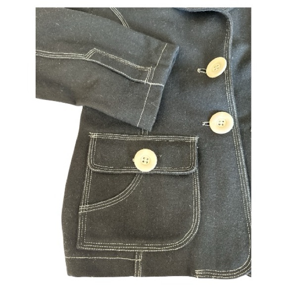 Marcelle Renee Classic Women's Blazer Wool Black Size L - Picture 5 of 12